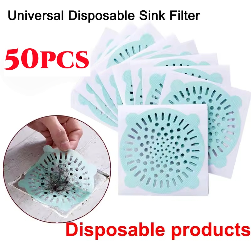 Drain Hair Catcher - 50pcs 10x10cm Disposable Floor Drain Stickers