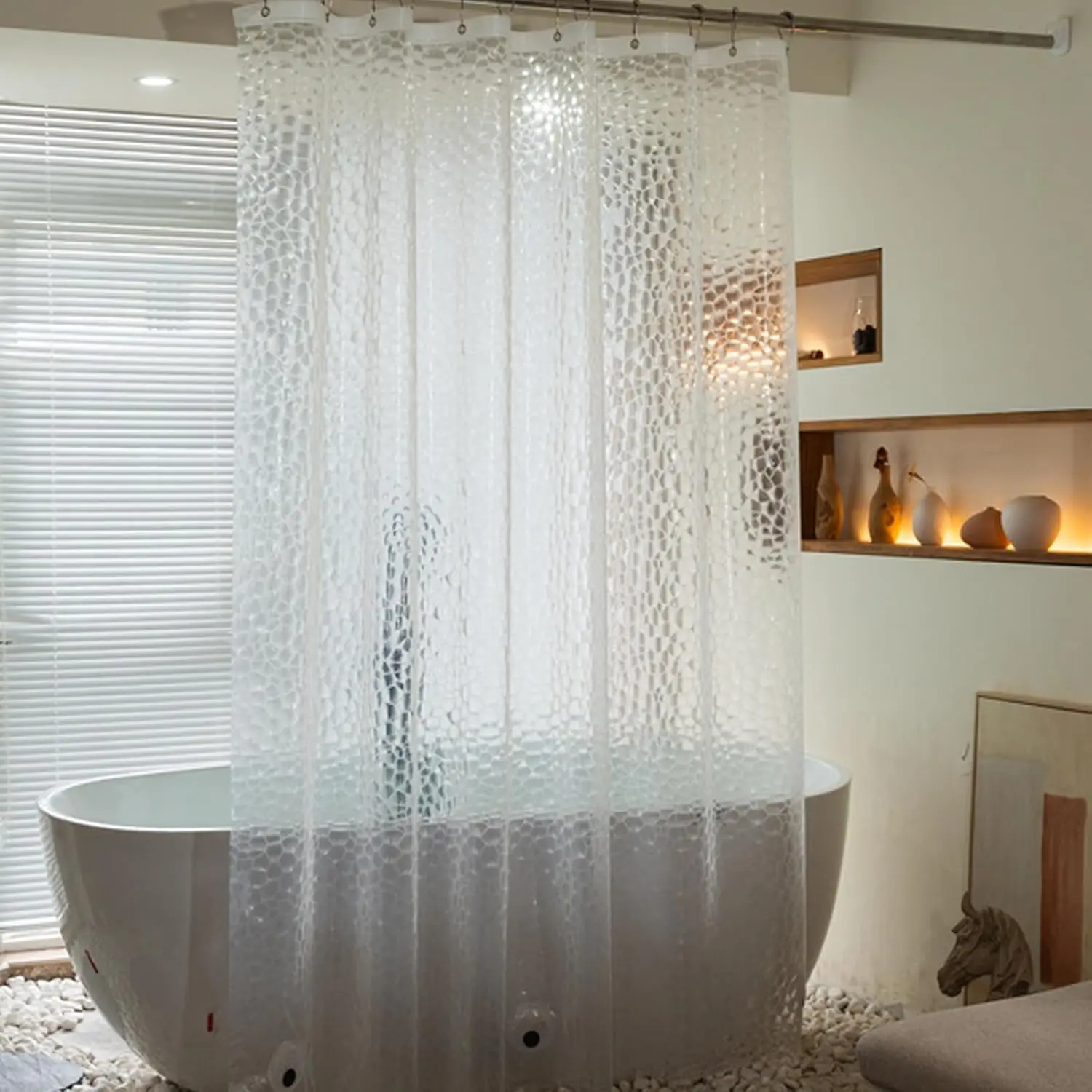 Shower Curtain Liner - 3D Water Cube Shower Curtain Liner,