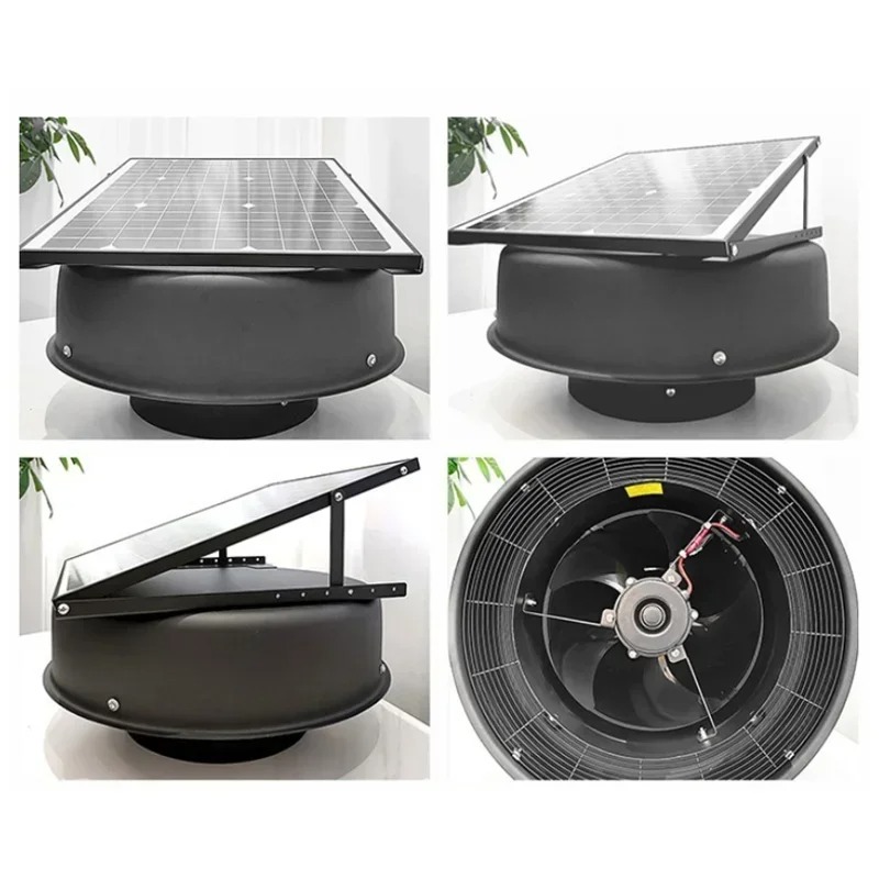 Solar Powered Attic Roof Black - огляд і ціна Home Bathroom Vent Fans