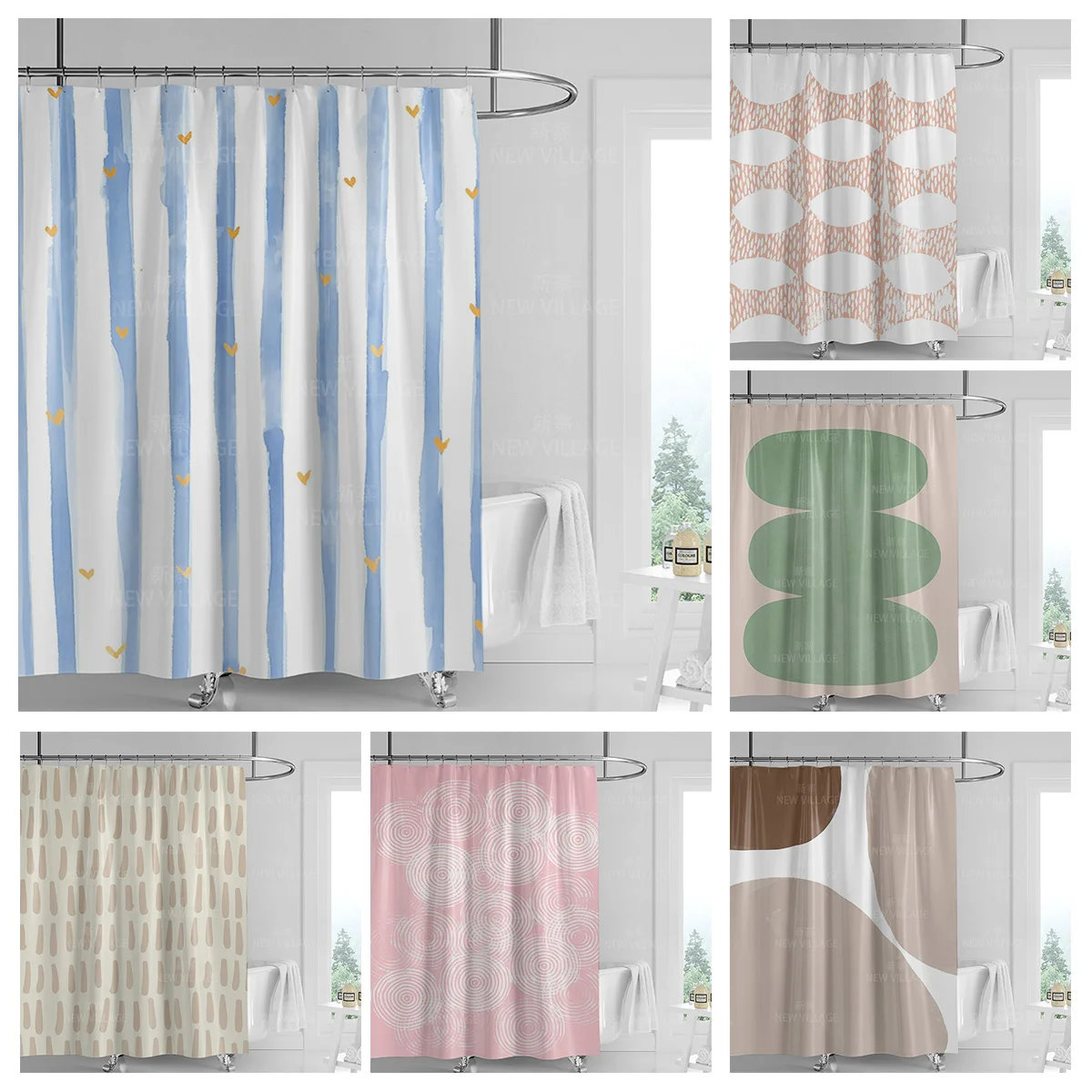 Abstract Geometric Graffiti Sh - огляд і ціна Shower Curtain Liner