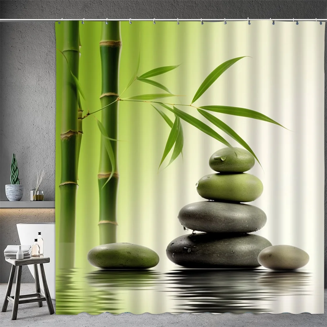 Black Stone Tower Zen Shower C - огляд і ціна Shower Curtain Liner