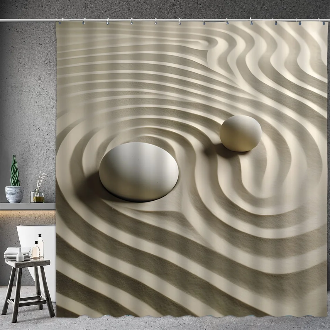 Black Stone Tower Zen Shower C - огляд і ціна Shower Curtain Liner