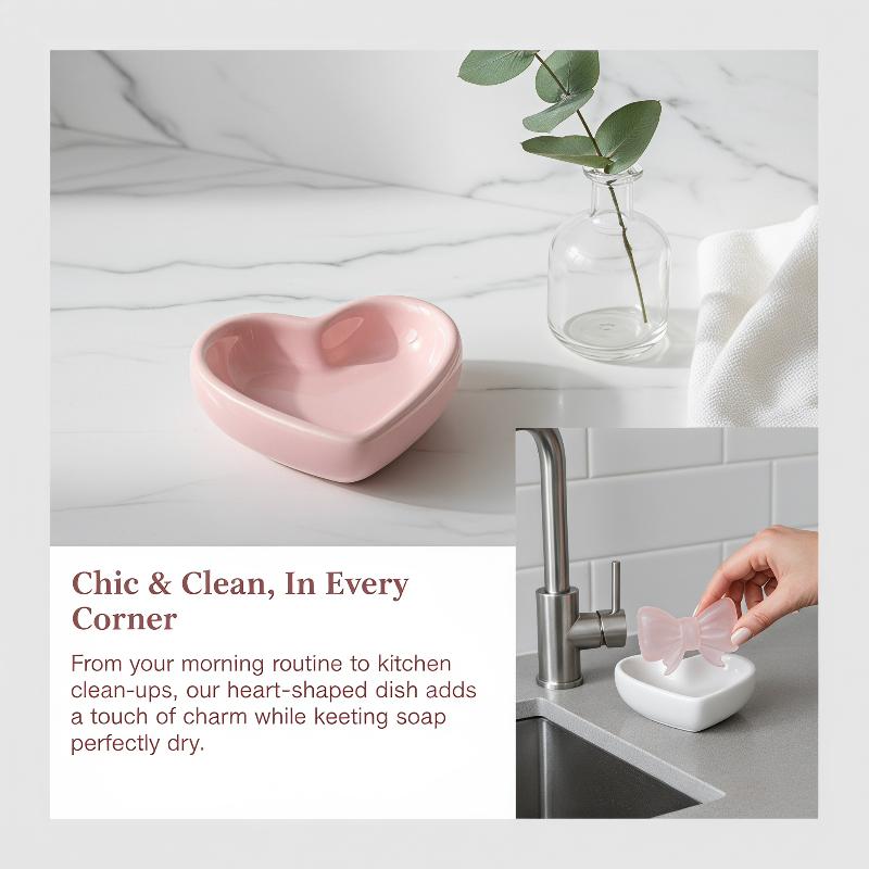 Cute Bow Heart Shaped Ceramic  - огляд і ціна Home Bathroom Design