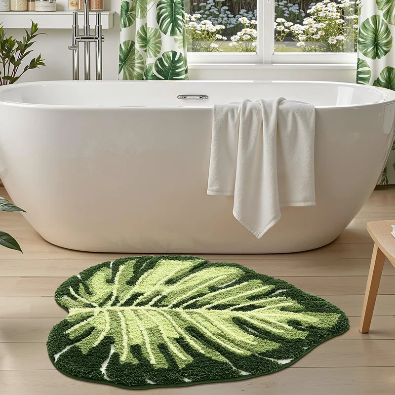 VIKAMA Non-Slip Bath Mat Green - огляд і ціна Zara Home Bathroom Rug