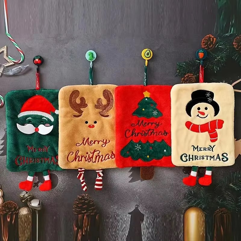 Xmas Hanging Hand Towel Coral  - огляд і ціна Home Bathroom Design
