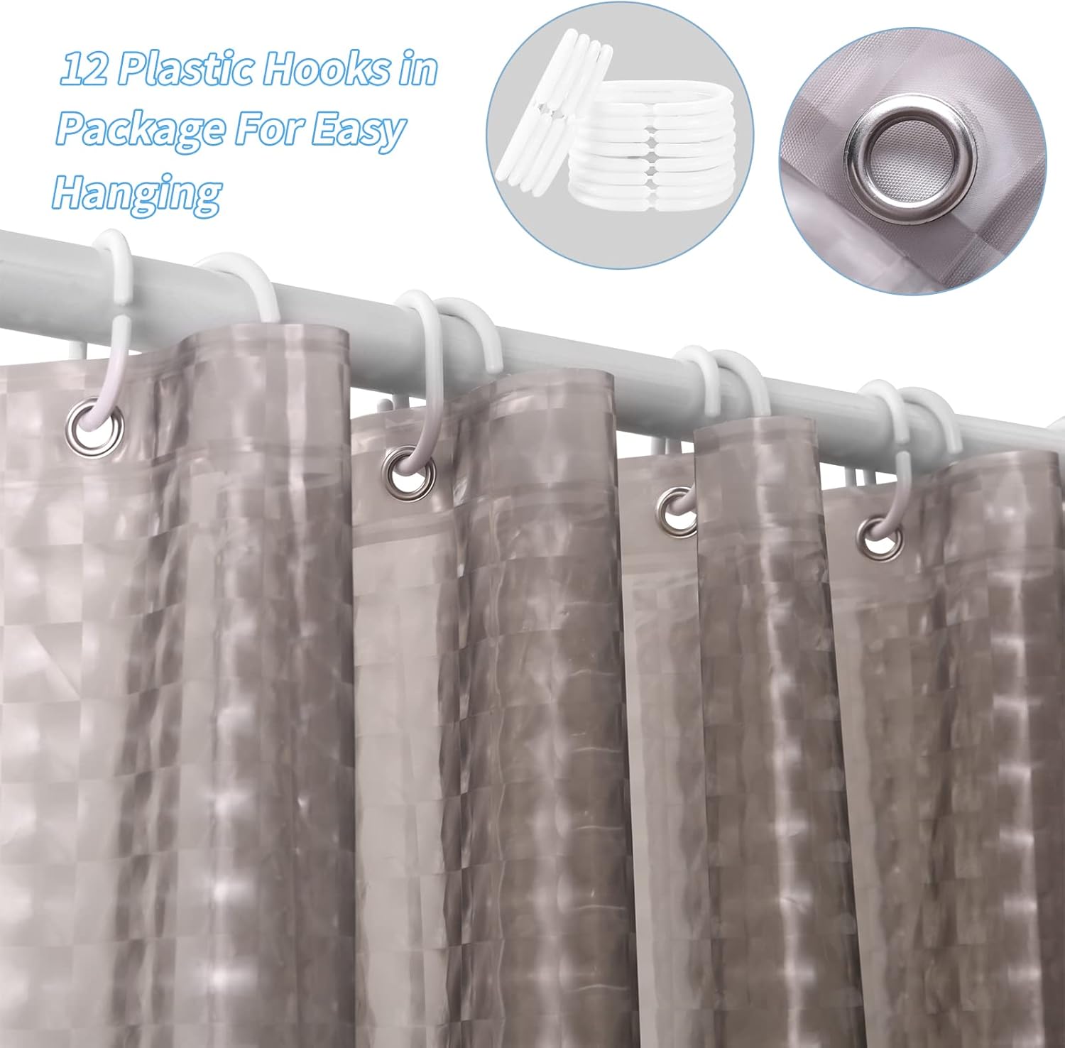 1Pc Gray Crystal Shower Curtai - огляд і ціна Shower Curtain Liner