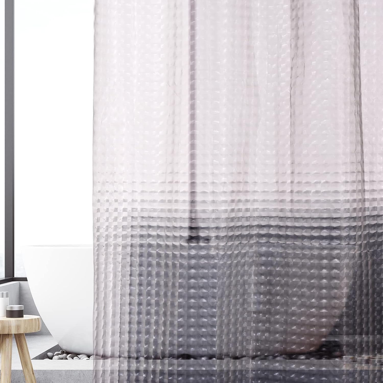 1Pc Gray Crystal Shower Curtai - огляд і ціна Shower Curtain Liner