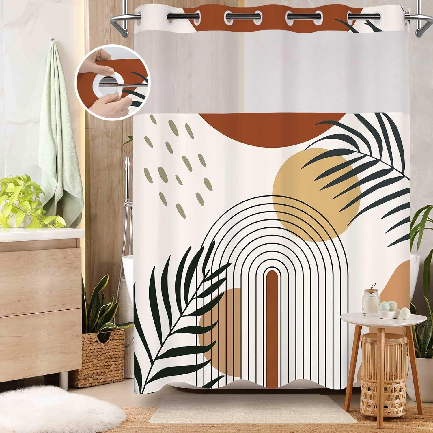 No Hook Shower Curtain with Sn - огляд і ціна Shower Curtain Liner