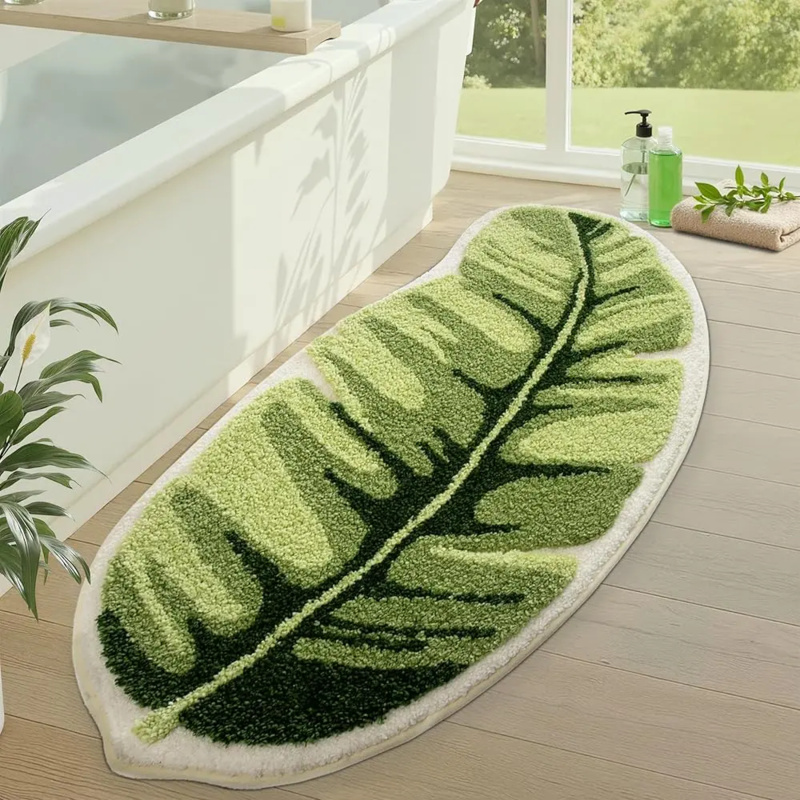 VIKAMA Small Fresh Green Leaf  - огляд і ціна Zara Home Bathroom Rug