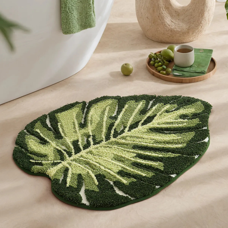 VIKAMA Small Fresh Green Leaf  - огляд і ціна Zara Home Bathroom Rug