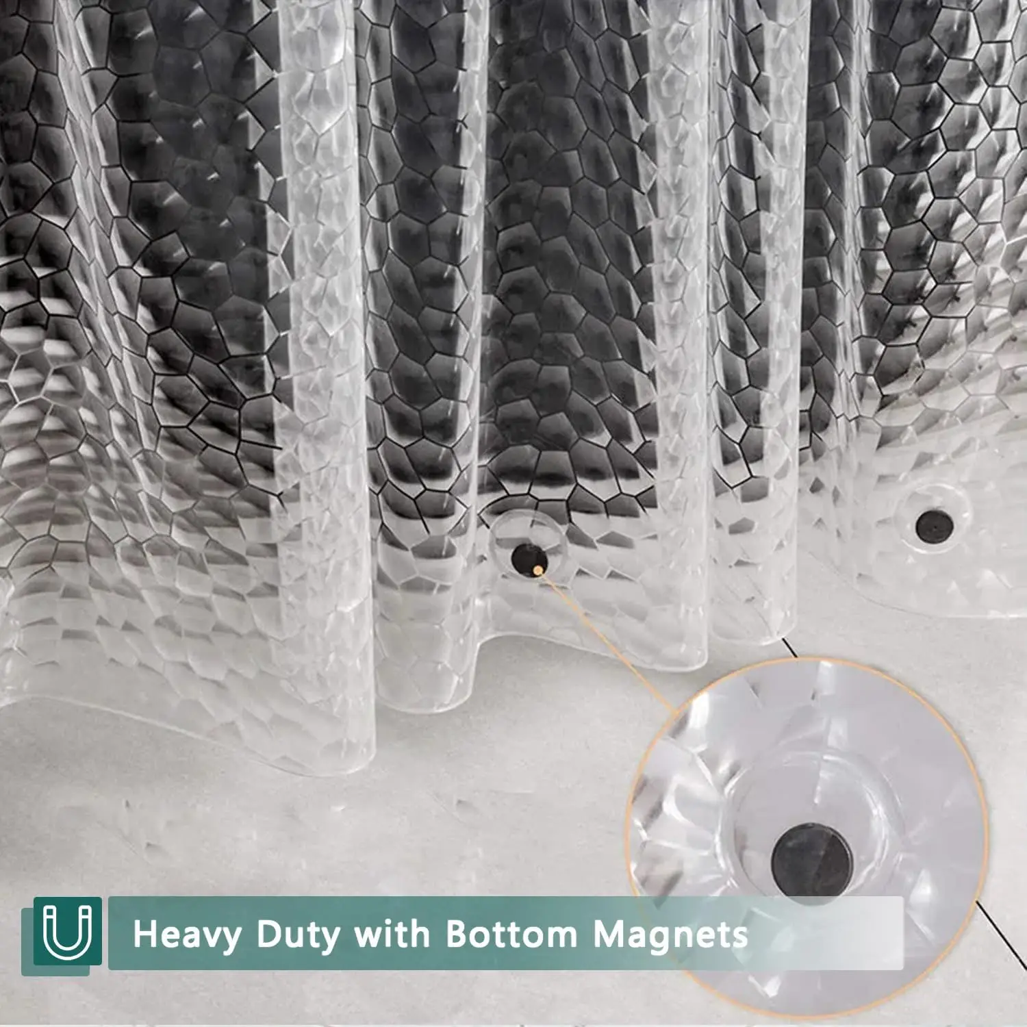 3D Water Cube Shower Curtain L - огляд і ціна Shower Curtain Liner