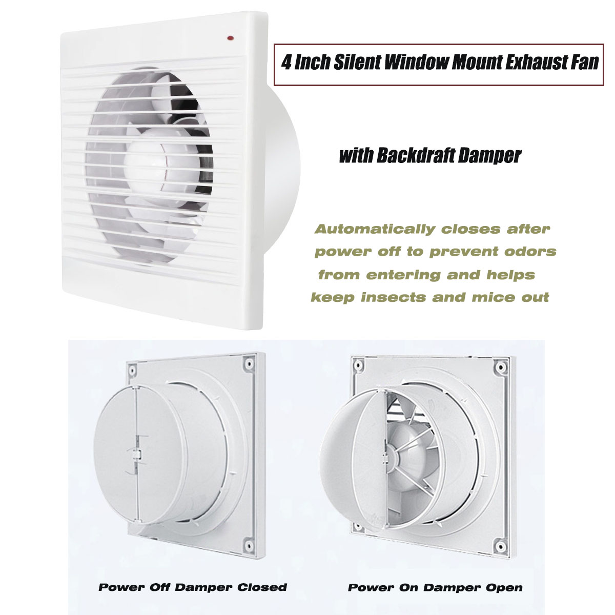 4 Inch Silent Window Mount Exh - огляд і ціна Home Bathroom Ventilation