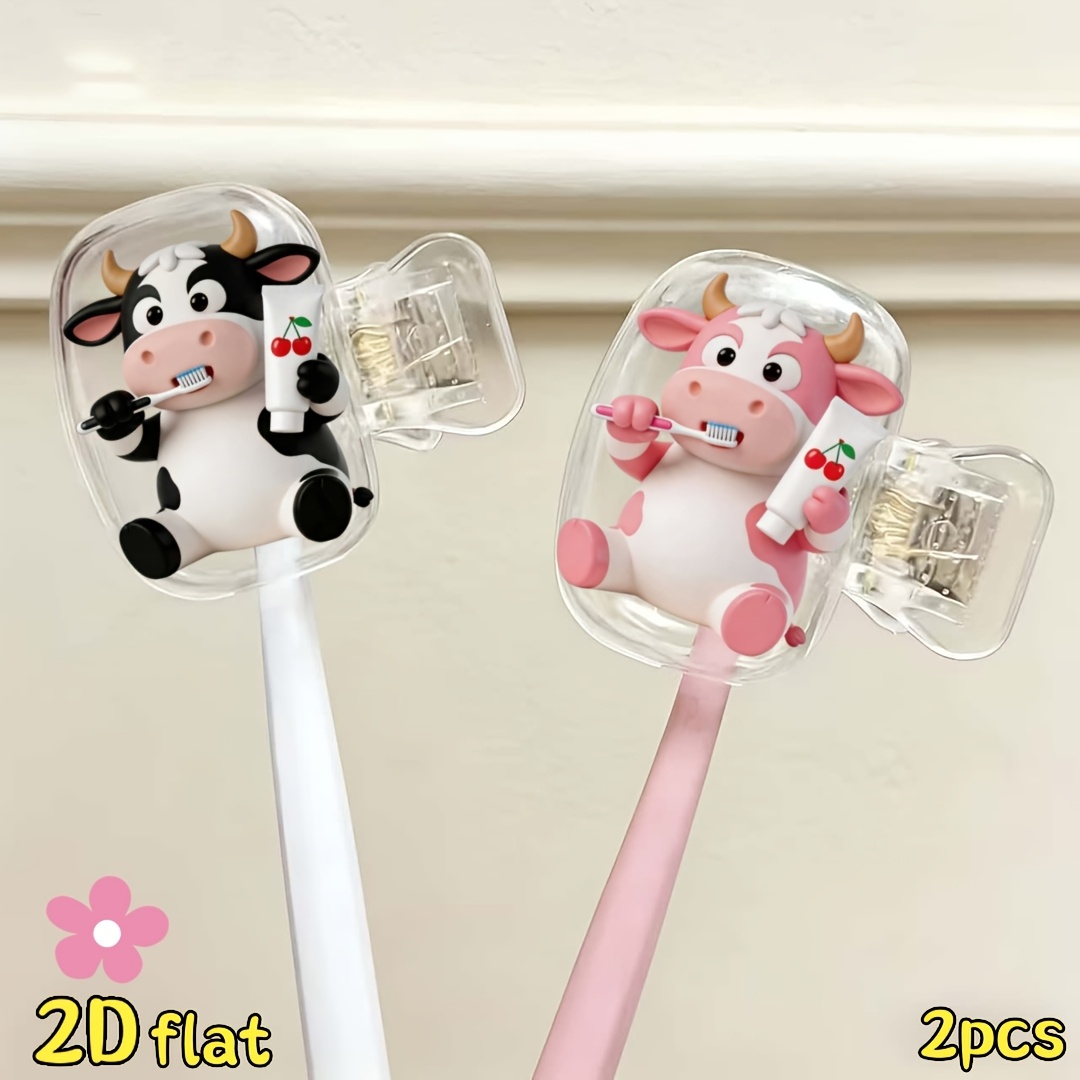 2pcs Cow Toothbrush Holder Tra - огляд і ціна Home Essentials Bathroom Storage