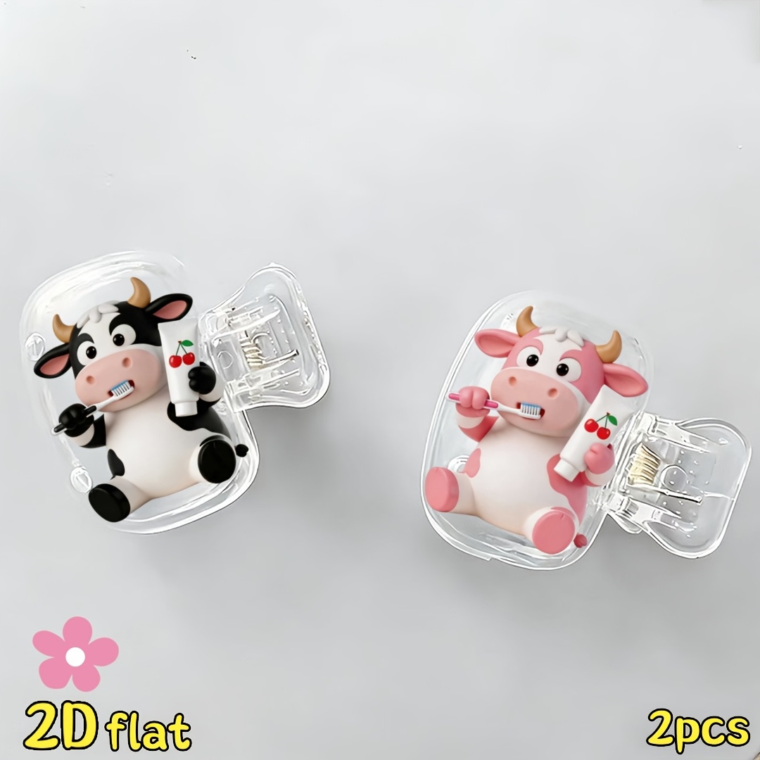 2pcs Cow Toothbrush Holder Tra - огляд і ціна Home Essentials Bathroom Storage
