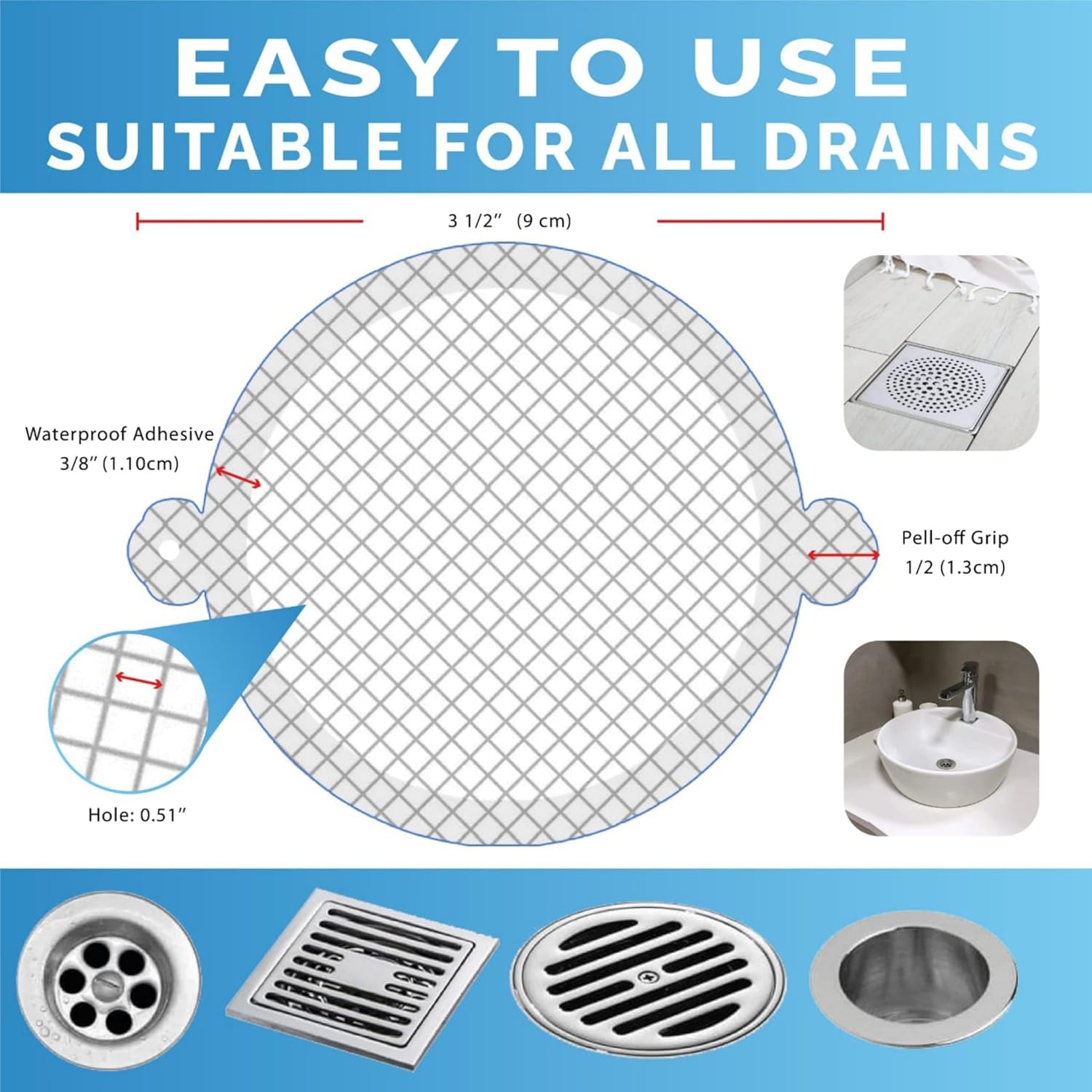 35 Pack Disposable Shower Drai - огляд і ціна Drain Hair Catcher