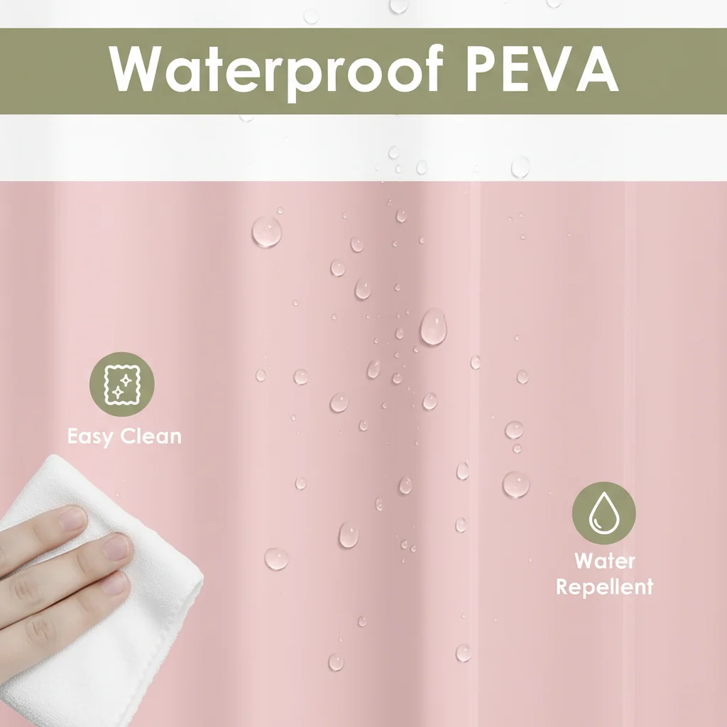 1PC Lightweight PEVA Shower Cu - огляд і ціна Shower Curtain Liner