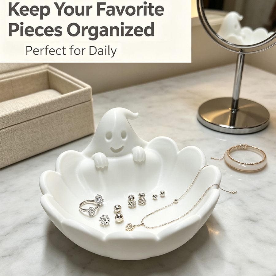 Matte White 3D Cute Ghost-Shap - огляд і ціна Home Essentials Bathroom Storage