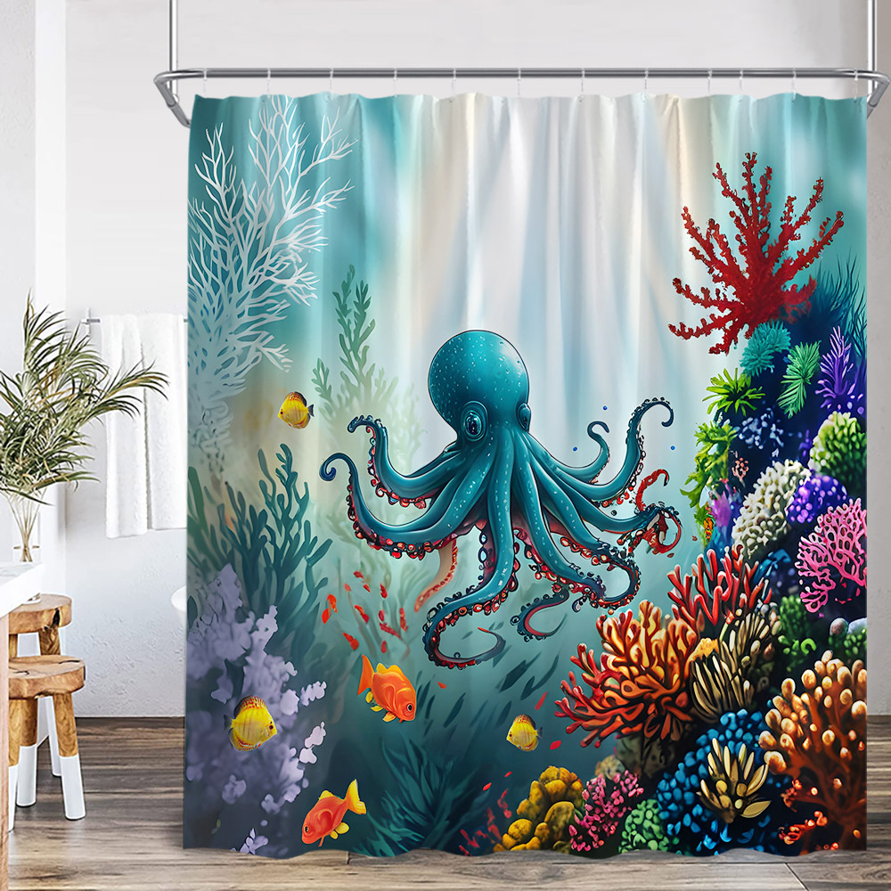 Sea Animals Shower Curtain 3D  - огляд і ціна Shower Curtain Liner