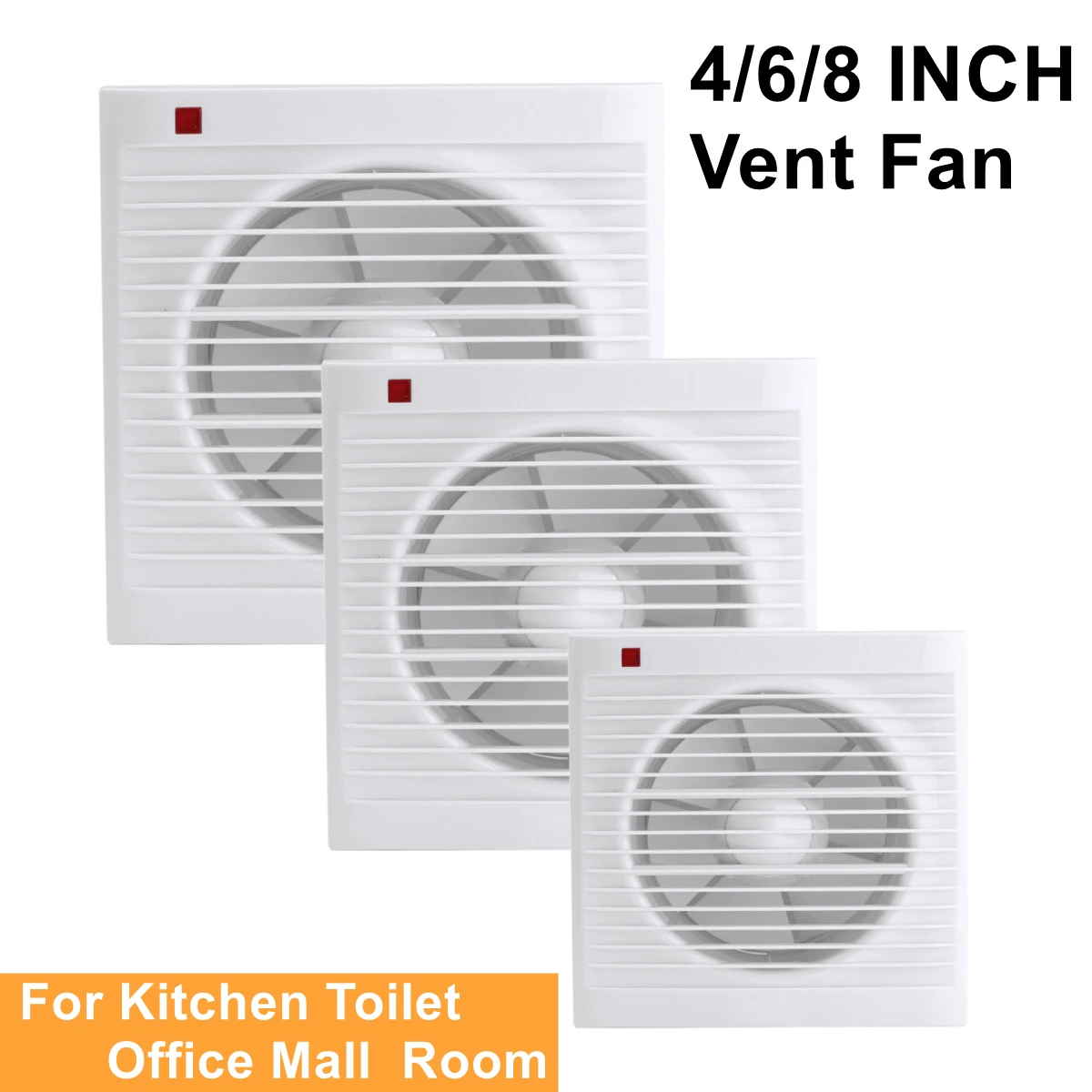4 Inch 6 Inch 8 Inch 220V Mute - огляд і ціна Home Bathroom Exhaust Fan