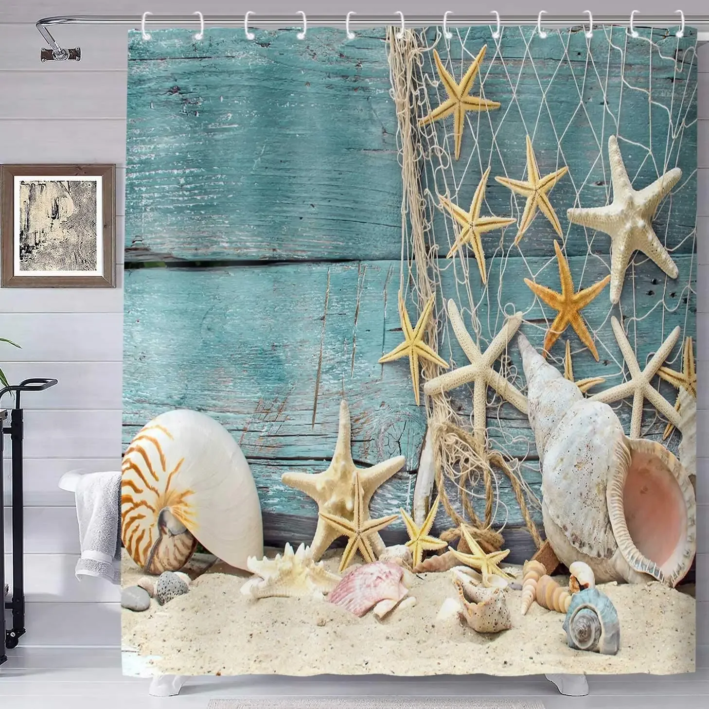 Seashell Shower Curtain Summer - огляд і ціна Shower Curtain Liner