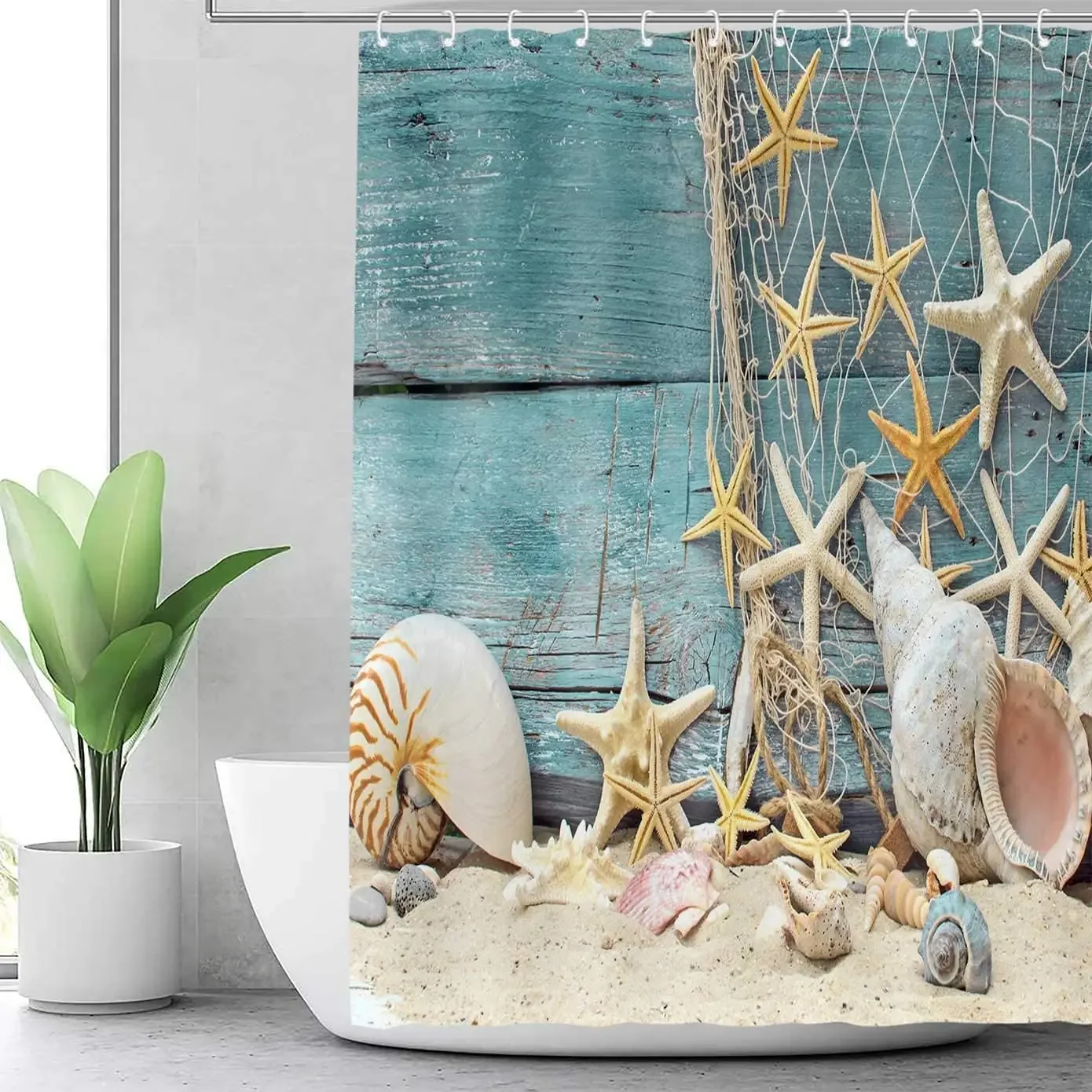 Seashell Shower Curtain Summer - огляд і ціна Shower Curtain Liner