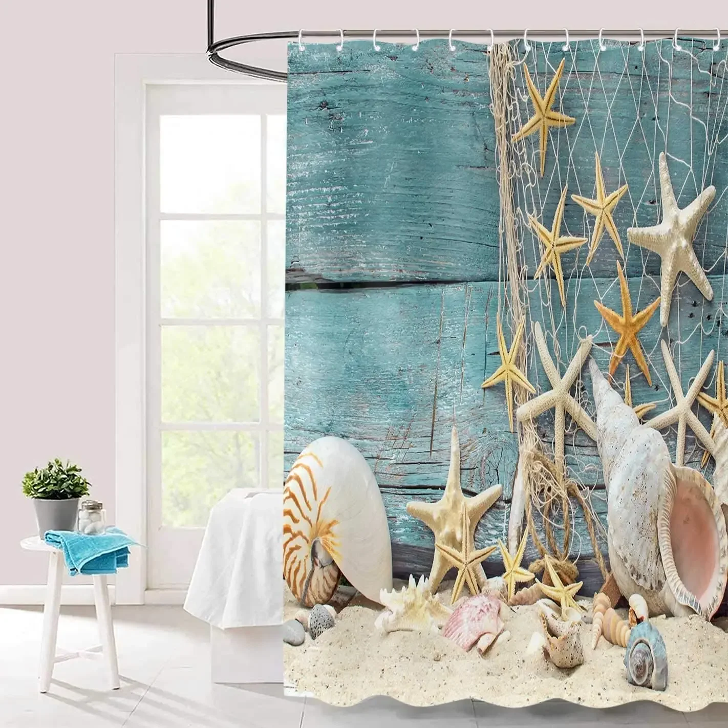 Seashell Shower Curtain Summer - огляд і ціна Shower Curtain Liner